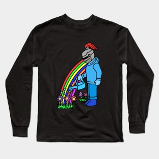 Cute cartoon knight gardening Long Sleeve T-Shirt